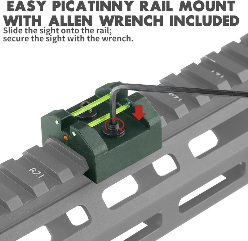 TPRCOL Low Baseline Fiber Optic Sight Front and Rear Sight - Image 2
